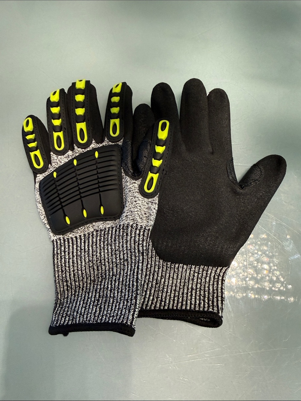Cut-Resistant Safety Gloves with Impact Pads - Black & Yellow